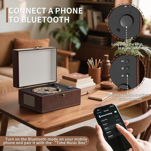 Vintage Leather Portable CD Player with Bluetooth & Remote Control - Wireless Bluetooth CD Player for Home, USB/AUX/Headphone Jack, Built-in Speakers, Red in Saudi Arabia