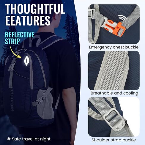 Hiking Backpack, 30L Lightweight Camping Water Resistant Large Hiking Bag Outdoor Travel Daypack for Men Wome in Saudi Arabia