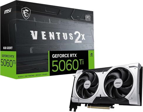 MSI Gaming RTX 5060 Ti 8G Ventus 2X OC Plus Graphics Card (8GB GDDR7,TBA-bit, Extreme Performance: TBA MHz, DisplayPort x3 2.1a, HDMI 2.1b, NVIDIA Blackwell Architecture) in Saudi Arabia