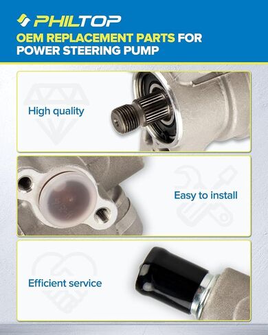 PHILTOP 21-147 Power Steering Pump OE Fit For 325xi 2006-2006 3.0L, 330xi, 330i, 328xi, 328i xDrive, 328i, 325i, 128i, Power Assist Pump 32414035682, 32414036733, 32414038714, 32414039954 32414042171 in Saudi Arabia