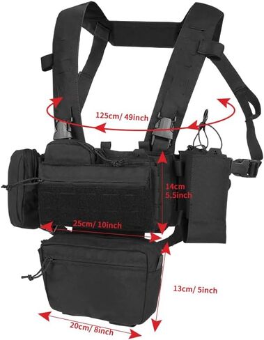 Tactical Chest Mini Rig 1000D Quick Release Multifunctional Tactical Vest Outdoor with Multi-Pockets in Saudi Arabia