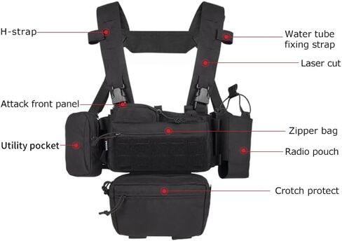 Tactical Chest Mini Rig 1000D Quick Release Multifunctional Tactical Vest Outdoor with Multi-Pockets in Saudi Arabia
