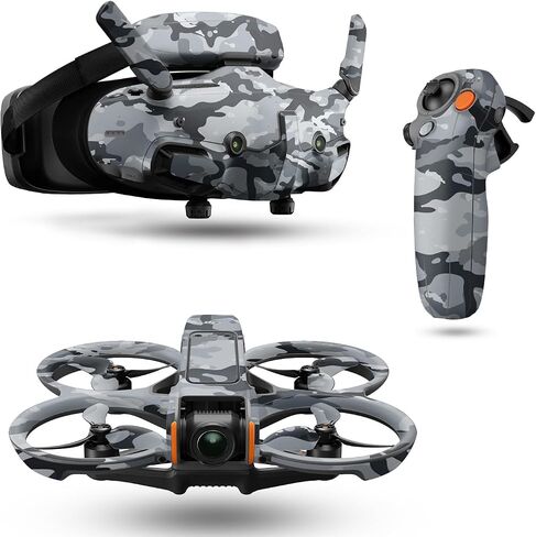 Drone Skin Compatible with DJI Avata 2 Bundle (2024) - Gray Camouflage - Premium 3M Vinyl Protective Wrap Decal Cover - Easy to Apply | Crafted in The USA by MightySkins in Saudi Arabia