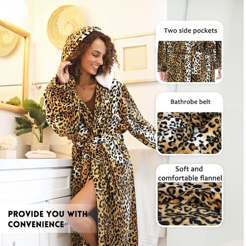 Catalonia Womens Plush Long Robe, Warm Comfy Fluffy Bathrobe, Gift for Her in Saudi Arabia