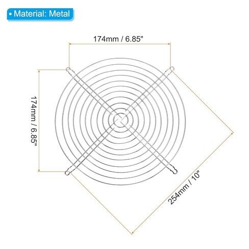 Patikil 254mm Dia Fan Fans Grill ، 2 حزمة حزمة شواية المعادن من أجل 254x254mm غطاء واقية من مروحة DIY ، الفضة in Saudi Arabia
