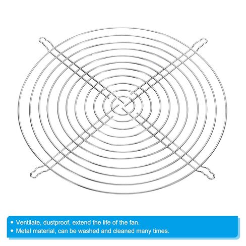 Patikil 254mm Dia Fan Fans Grill ، 2 حزمة حزمة شواية المعادن من أجل 254x254mm غطاء واقية من مروحة DIY ، الفضة in Saudi Arabia