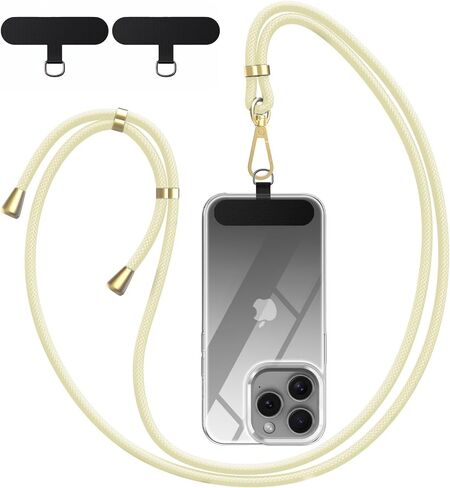 Crossbody Phone Lanyard Strap with 2 Pack Patchs, Adjustable Universal Nylon Neck Strap in Saudi Arabia