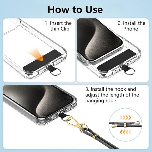 Crossbody Phone Lanyard Strap with 2 Pack Patchs, Adjustable Universal Nylon Neck Strap in Saudi Arabia