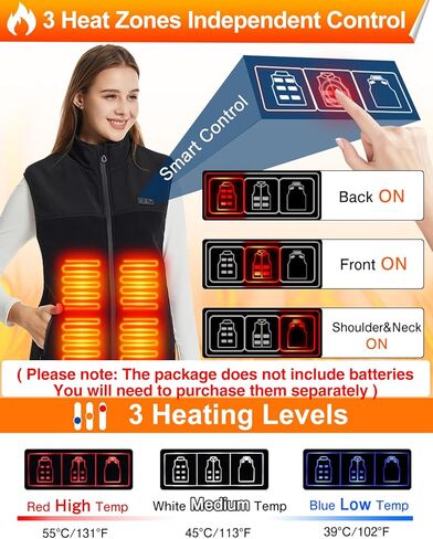 سترة تدفئة من الصوف من MBVOICO للرجال والنساء - 13 منطقة حرارية، سترة تدفئة كهربائية للجنسين، ملابس تدفئة in Kuwait