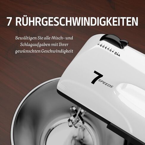 Stand Mixers, 7 Speeds With 3QT Stainless Steel Bowl, Stand and Hand Mixer with Dough Hook, Whisk, Mixing Beater for Baking, Cake, Cookie, Kneading (DF2) in Kuwait