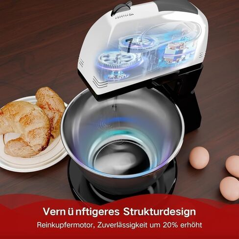 Stand Mixers, 7 Speeds With 3QT Stainless Steel Bowl, Stand and Hand Mixer with Dough Hook, Whisk, Mixing Beater for Baking, Cake, Cookie, Kneading (DF2) in Kuwait