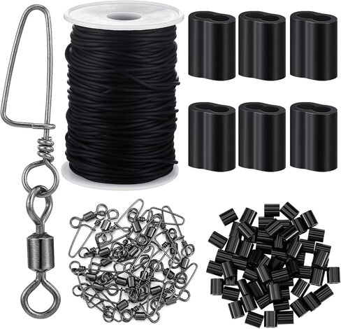 مجموعة خط سلك شرك شرك الشخير ، 60 جهاز كمبيوتر ، صعق الألومنيوم للبط أوزة 30 pcs snapls snapls تحمل كرة الصيد لصيد المياه العذبة لصيد الأسماك in Kuwait