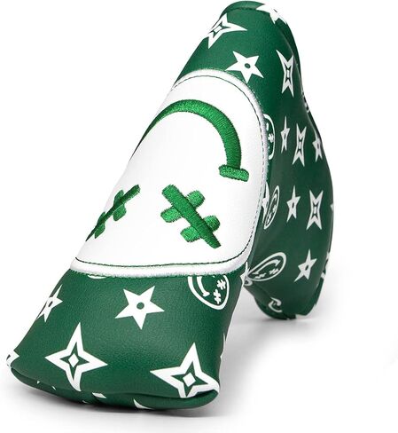 Stars and Smiles Golf Club Covers for Driver, Fairway, Hybrids - 4 Options - Golf Driver Headcover/ Golf Fairway Wood Head Cover/ Hybrid Headcover for Men/ Women Golfer - White Synthetic Leather Golf Headcover in Saudi Arabia