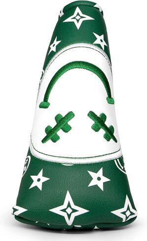Stars and Smiles Golf Club Covers for Driver, Fairway, Hybrids - 4 Options - Golf Driver Headcover/ Golf Fairway Wood Head Cover/ Hybrid Headcover for Men/ Women Golfer - White Synthetic Leather Golf Headcover in Saudi Arabia