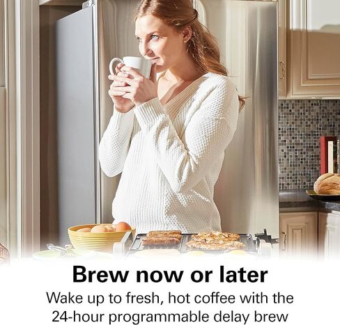 Hamilton Beach 14 Cup Coffee Coffee Maker مع سهولة قياس الفلتر القابل لإعادة الاستخدام ، 70 أوقية قابلة للإزالة. خزان المياه والفولاذ الأسود واللالباس المقاوم للصدأ in Kuwait