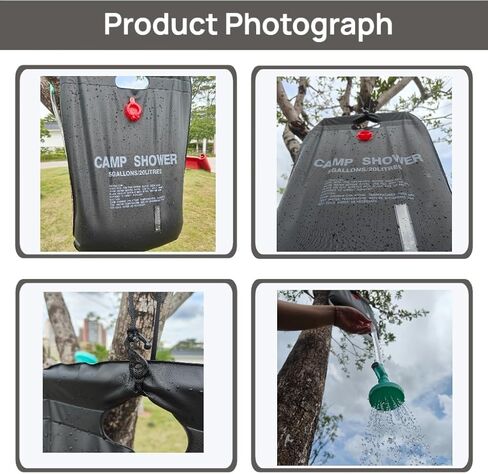 Instant Temp Display Portable Outdoor Solar Shower Bag - Large Capacity, PVC Waterproof Material, Foldable Design, Easy Installation, Outdoor Bathing Essential in Saudi Arabia
