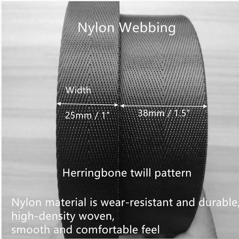 1 Inch 1.5 Inch Nylon Webbing Strap Tape for Bags, Cargo/Luggage Strapping, Outdoor Climbing - 5 Yard/roll in Saudi Arabia