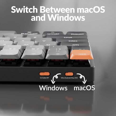 Keychron K3 Ultra-Slim Wireless Mechanical Keyboard Version 2, Hot-swappable 75% Layout Compact 84 Keys Bluetooth RGB Backlight Low Profile Optical Brown Switch for Mac Windows in Kuwait