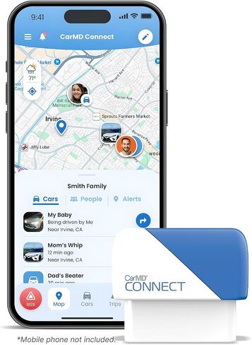 Carmd Connect-مشاركة موقع السيارة في الوقت الفعلي + مراقبة صحة المركبات | لا اشتراك | منظمة العفو الدولية خبير السيارات | تنبيهات السلامة | Geofencing | يعمل على سيارات OBDII والشاحنات الخفيفة 1996+ in Saudi Arabia