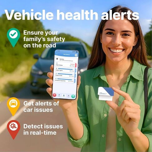 Carmd Connect-مشاركة موقع السيارة في الوقت الفعلي + مراقبة صحة المركبات | لا اشتراك | منظمة العفو الدولية خبير السيارات | تنبيهات السلامة | Geofencing | يعمل على سيارات OBDII والشاحنات الخفيفة 1996+ in Saudi Arabia
