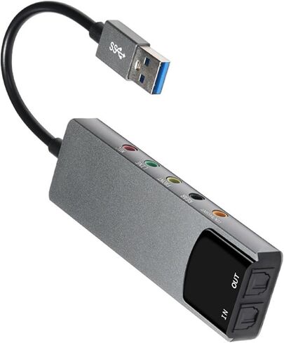 بطاقة صوت USB المحمية 5.1 قناة بطاقة الصوت الخارجية SPDIF بصري للكمبيوتر الشخصي in Saudi Arabia