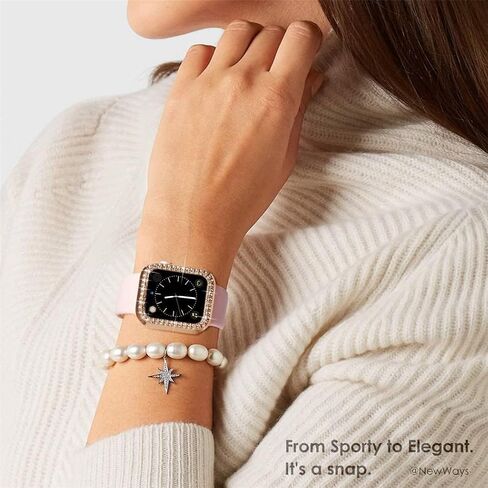Bling Diamond Case for Apple Watch Screen Protector for Women 44mm 40mm 42mm 41mm 45mm 38mm,PC Hard Face Cover Tempered Glass+Bumper for iWatch Series 9 8 7 6 5 4 3 SE/2nd Generation in Saudi Arabia