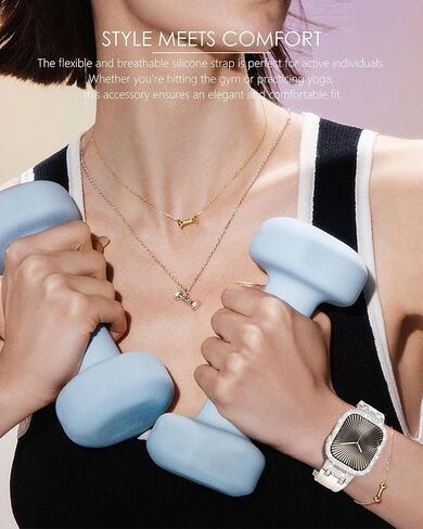 NewWays for Apple Watch Band with Case Women Luxury Designer, Bling 2-Row Diamonds Case Silicone Band with Metal Adapters for Series 4 5 6 7 8 9 10 iwatch Bands in Kuwait