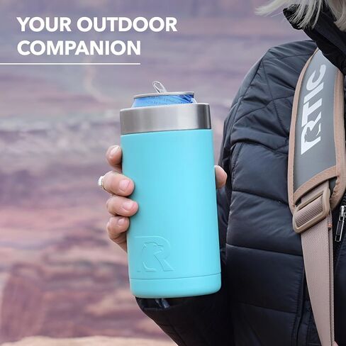 RTIC Can Cooler Insulated, Drink, Beverage, Bottle, Soda Can Cooler with Lid, Stainless Steel Metal, Double Wall Insulation Coozie for Cans, Sweat Proof, 16 oz in Kuwait