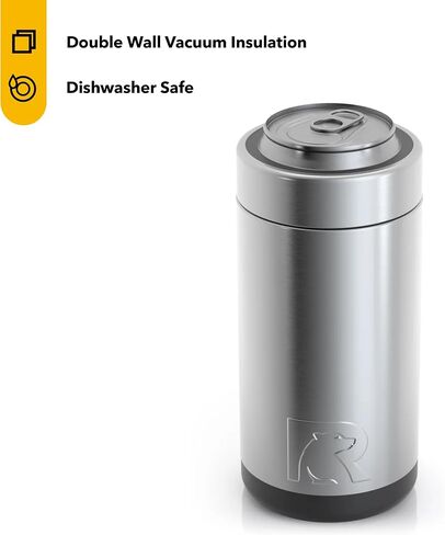 RTIC Can Cooler Insulated, Drink, Beverage, Bottle, Soda Can Cooler with Lid, Stainless Steel Metal, Double Wall Insulation Coozie for Cans, Sweat Proof, 16 oz in Kuwait