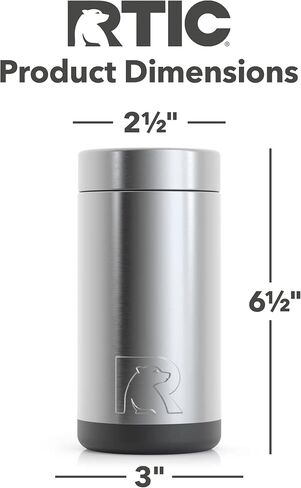 RTIC Can Cooler Insulated, Drink, Beverage, Bottle, Soda Can Cooler with Lid, Stainless Steel Metal, Double Wall Insulation Coozie for Cans, Sweat Proof, 16 oz in Kuwait