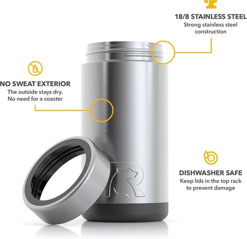 RTIC Can Cooler Insulated, Drink, Beverage, Bottle, Soda Can Cooler with Lid, Stainless Steel Metal, Double Wall Insulation Coozie for Cans, Sweat Proof, 16 oz in Kuwait