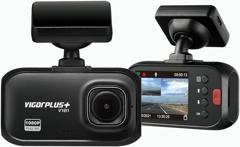 VIGORPLUS V161 DASH CAM 1080P CARMANT مع Vision Night Vision ، GPS المدمج ، G-SESOR ، تسجيل حلقة واكتشاف الحركة ، مسجل قيادة شاشة LCD 2 " in Kuwait