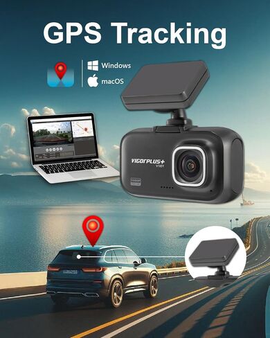 VIGORPLUS V161 DASH CAM 1080P CARMANT مع Vision Night Vision ، GPS المدمج ، G-SESOR ، تسجيل حلقة واكتشاف الحركة ، مسجل قيادة شاشة LCD 2 " in Kuwait