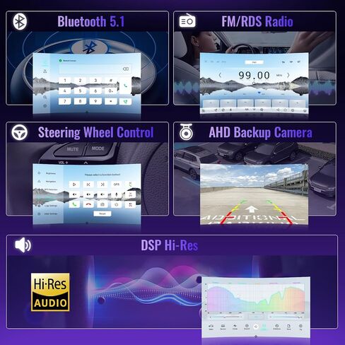 [Qualcomm 8-Core 4+64GB] Stereo Car Stereo لـ Toyota Sienna (2011-2014) مع شاشة تعمل باللمس 9 بوصات ، Android 13 Car Radio Carplay Android Auto BT5.1/DSP/HI-REN in Kuwait