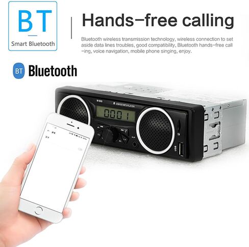 Single Din Car Stereo Bluetooth,1 Din 12V-24V Car Radio with Two Built-in Speakers, Car FM Audio Multimedia Player with USB AUX-in TF Card Port in Saudi Arabia