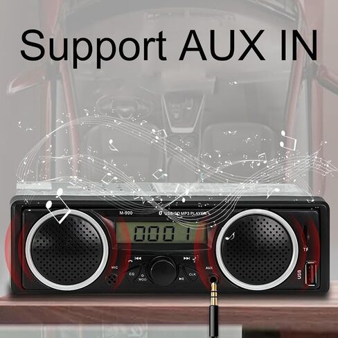 Single Din Car Stereo Bluetooth,1 Din 12V-24V Car Radio with Two Built-in Speakers, Car FM Audio Multimedia Player with USB AUX-in TF Card Port in Saudi Arabia