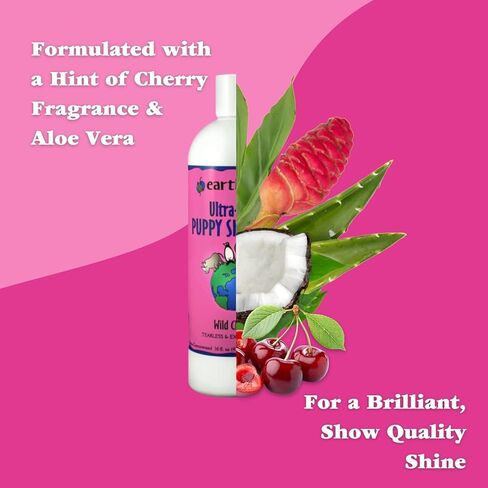 شامبو للجراء الترا مايلد من ايرثباث، طبيعي بالكامل، بلا دموع مع رائحة الكرز البري، 16 اونصة in Kuwait