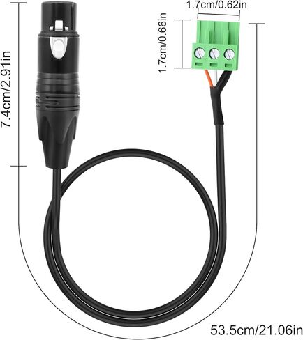 XMSJSIY XLR إلى 3-Pin Cable XLR 3P أنثى إلى PHX3M NBKF/2EDG-5.08 3PIN PCB Terminal كتلة محول الموصل لمكبرات الصوت -0.4m/1.3ft in Saudi Arabia