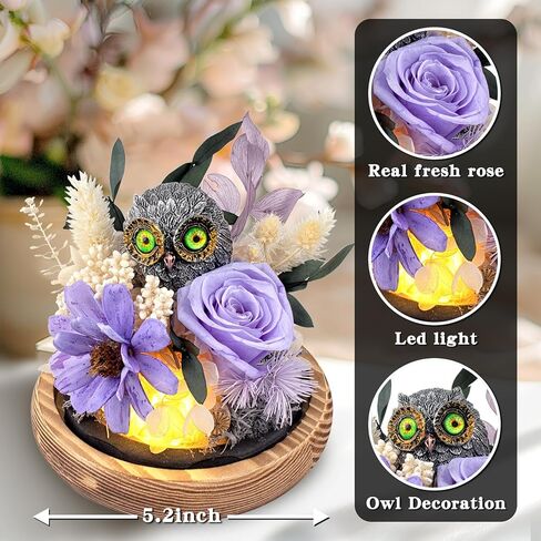 Preserved Flowers Roses Gifts for Women Mom, Fresh Flowers Forever Roses with Long-Lasting, Flowers for Delivery Prime Flower Bouquets with LED Lights, Birthday Gift, Mothers Day, Christmas in Kuwait