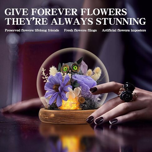 Preserved Flowers Roses Gifts for Women Mom, Fresh Flowers Forever Roses with Long-Lasting, Flowers for Delivery Prime Flower Bouquets with LED Lights, Birthday Gift, Mothers Day, Christmas in Kuwait