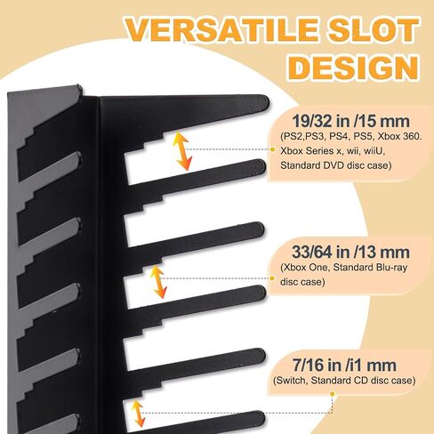 4 Pack Video Game Case Storage Wall Mount - Holds Up to 72 Disc Boxes,Metal Wall Mounted Game Case Holder for PS,DVD,Xbox Game Organizer in Kuwait