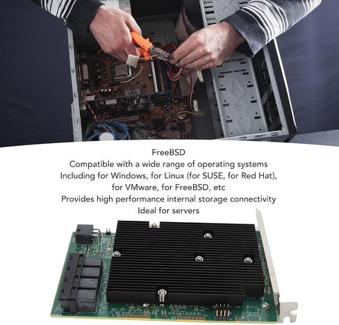 LSI 9300-16I SAS Controller Card HBA ، 12 جيجابت في الثانية 16 منافذ SATA SAS مضيف حافلة ، PCIE 3.0 RAID Expander ، غير RAID ، من أجل Linux for VMware for Freebsd in Saudi Arabia