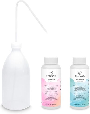 EKWB EK-CryoFuel Loop Cleaner Concentrate, Superflush Concentrate, and Filling Bottle Combo in Saudi Arabia