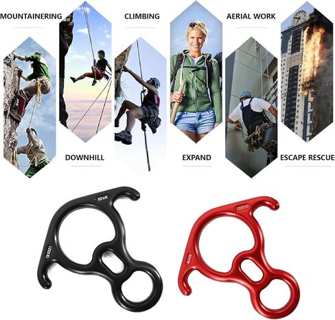 Jeelad 35kn Rescue Figure 8 Descender Climbing Gear Downhill Rappelling Rope Aluminium Aluminium To Rock Climbing Training Ambergy Aerial Yoga in Kuwait
