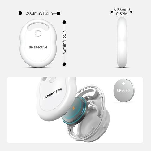 يعمل Tracker Tracker Tags-4 Pack [Apple MFI Certified] ، ويعمل Smart Bluetooth Tracker مع Apple Find My App (iOS فقط ، وليس لنظام Android) ، ومكتشف المفاتي in Saudi Arabia