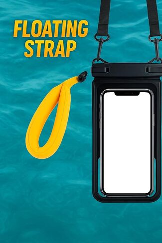 Waterproof Phone Pouch with Floating Strap – Universal Case for iPhone & Samsung – Fits up to 7" Phones – Clear PVC – 2 Pocket Design – Beach, Swim, Kayak Use in Saudi Arabia