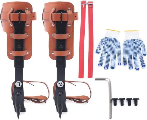 Tree Climbing Spikes,Climbing Spikes with Multi-Functional Belt, Steel Adjustable Climber Gaffs Climbing Trees Gear for Outdoor Jungle Survival Fruit Picking in Saudi Arabia