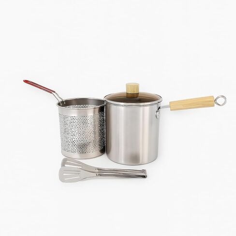 Stainless Steel Oil Strainer Pot With Fry Basket,Small Deep Fryer Pot With Basket And Lid, 3Qt Stovetop Deep Fat Fryer For Tempura Chips, Fries, Fish, Chicken in Saudi Arabia