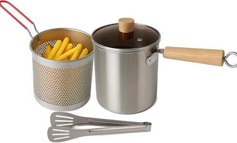 Stainless Steel Oil Strainer Pot With Fry Basket,Small Deep Fryer Pot With Basket And Lid, 3Qt Stovetop Deep Fat Fryer For Tempura Chips, Fries, Fish, Chicken in Saudi Arabia