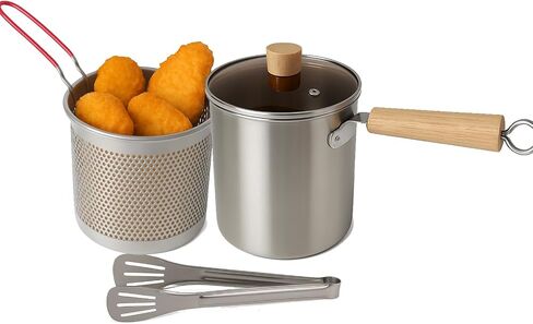 Stainless Steel Oil Strainer Pot With Fry Basket,Small Deep Fryer Pot With Basket And Lid, 3Qt Stovetop Deep Fat Fryer For Tempura Chips, Fries, Fish, Chicken in Saudi Arabia